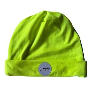Simple Clothing Reversible Beanie Neon Yellow Blue Handmade Canadian Unisex OS